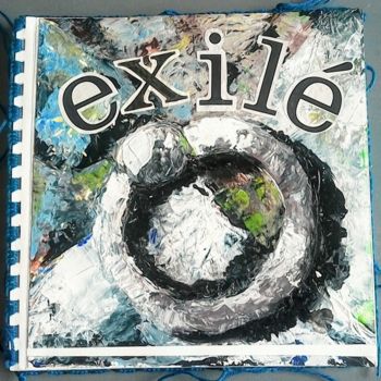 Pintura intitulada "Exilé" por Maty, Obras de arte originais, Colagens
