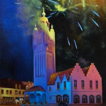 Pintura titulada "BERGUES EN FETE" por Yvette Matysiak, Obra de arte original, Oleo