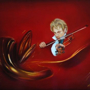 Peinture intitulée "LEVITATION MUSICALE" par Yvette Matysiak, Œuvre d'art originale, Huile