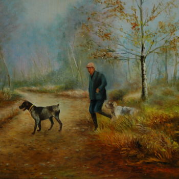 Painting titled "SORTIE MATINALE" by Yvette Matysiak, Original Artwork, Oil