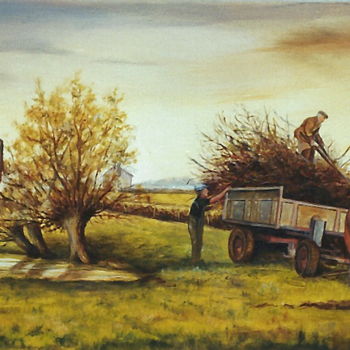Malerei mit dem Titel "VIE RURALE EN FLAND…" von Yvette Matysiak, Original-Kunstwerk