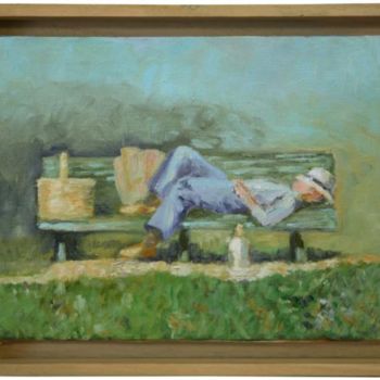 Peinture intitulée "Le guetteur couché" par Matzneva, Œuvre d'art originale