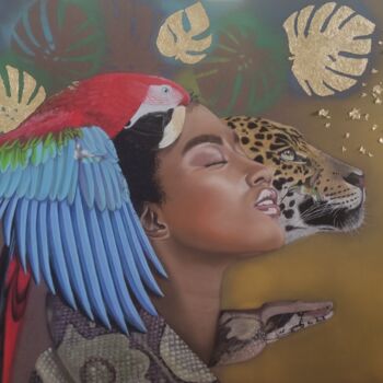 Peinture intitulée "La Guyanaise" par Maud Berhault, Œuvre d'art originale, Pastel Monté sur artwork_cat.