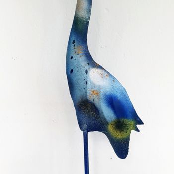 Sculpture intitulée "Bluegrue" par Maud Llorente, Œuvre d'art originale, Acrylique