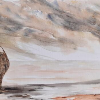 Картина под названием "Échoué" - Maud Obraztsov, Подлинное произведение искусства, Акварель Установлен на Деревянная рама дл…