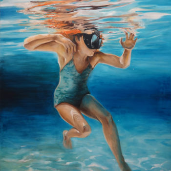 Schilderij getiteld "immersion" door Maude Ovize, Origineel Kunstwerk, Olie