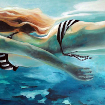 Картина под названием "nymphe" - Maude Ovize, Подлинное произведение искусства, Масло