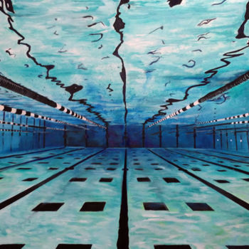Pintura titulada "perspective immergée" por Maude Ovize, Obra de arte original, Oleo