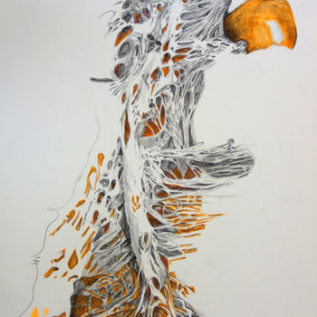 Рисунок под названием "Tissage organique" - Maude Ovize, Подлинное произведение искусства