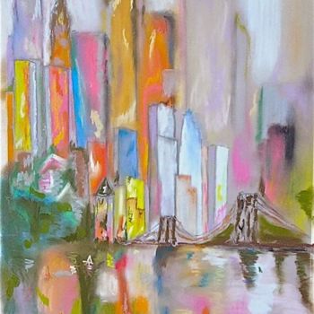 Painting titled "NEW YORK BRUME" by Maugau, Original Artwork, Other