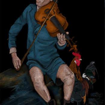 Arte digitale intitolato "Gipsy Chicken" da Maui, Opera d'arte originale, Pittura digitale