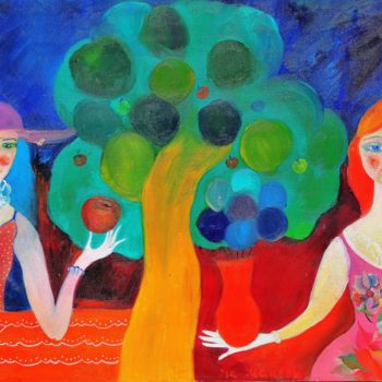 Картина под названием "Лия и Лилит" - Irina Mauler (mauler13), Подлинное произведение искусства, Масло