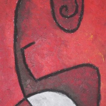 Painting titled "Rosso 2" by Maura Pironi, Original Artwork, Oil