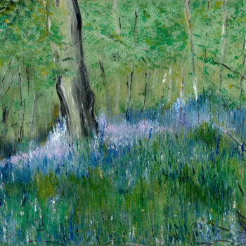 Painting titled "Bluebells" by Maureen Gillespie, Original Artwork, Oil