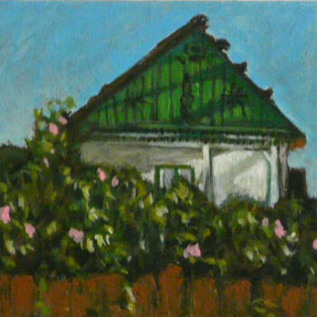 Painting titled "Maison traditionnel…" by Maurice Boulogne, Original Artwork, Acrylic