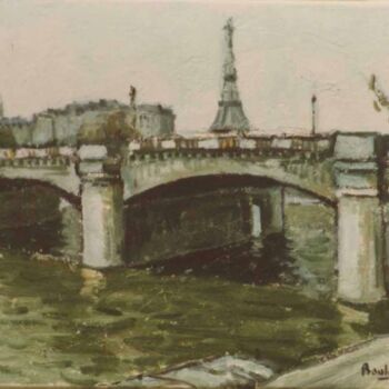 Painting titled "Pont de la Concorde" by Maurice Boulogne, Original Artwork