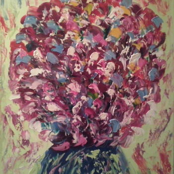 Painting titled "Bouquet rose" by Maurice Lucien Fus, Original Artwork, Oil