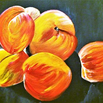 Painting titled "Apricot color" by Marcelle Jackotin, Original Artwork, Acrylic Mounted on Cardboard