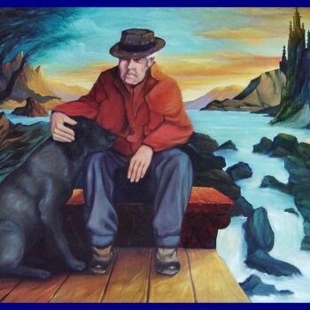 Peinture intitulée "Le chien" par Maurice Lepage, Œuvre d'art originale