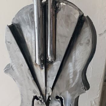 Sculpture titled "Violon déstructuré…" by Moris, Original Artwork, Stainless Steel