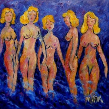 Painting titled "Féminin pluriel 3" by Maurice Vetier, Original Artwork, Oil