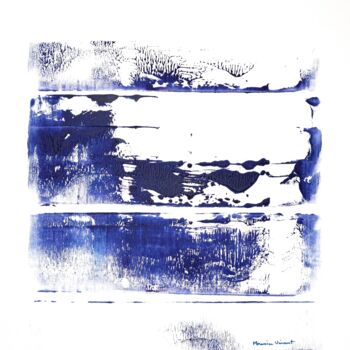Картина под названием "Célérité du bleu" - Maurice Vincent, Подлинное произведение искусства, Акрил Установлен на Деревянная…