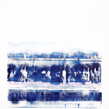 Peinture intitulée "Variation Bleue 12" par Maurice Vincent, Œuvre d'art originale, Acrylique Monté sur Châssis en bois
