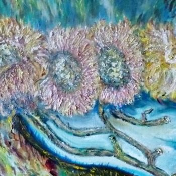Painting titled "ca92=Tournesols faç…" by Maurice Wilman, Original Artwork, Oil