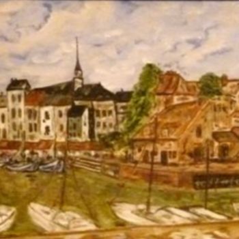 Painting titled "ca62=Honfleur  Le p…" by Maurice Wilman, Original Artwork, Oil