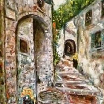 Painting titled "ca90 "Ruelle-de-Pro…" by Maurice Wilman, Original Artwork, Oil
