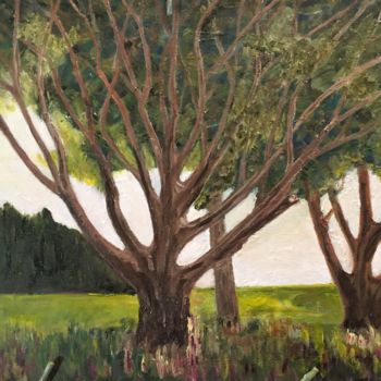 Painting titled "ca125-l'arbre nu" by Maurice Wilman, Original Artwork, Oil