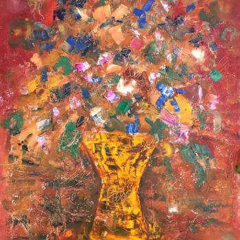 Pintura intitulada "ca126-bouquet-2019.…" por Maurice Wilman, Obras de arte originais, Óleo