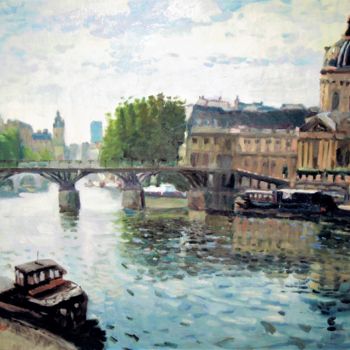Painting titled "Institut De France" by Maurice Fhima, Original Artwork, Oil