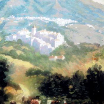Malerei mit dem Titel "Paysage Espagnol" von Maurice Fhima, Original-Kunstwerk, Öl