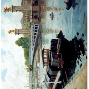 Painting titled "pont-alexandre-iii…" by Maurice Fhima, Original Artwork, Oil