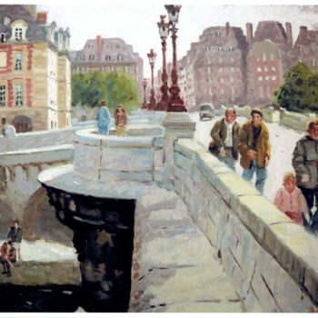 Malerei mit dem Titel "Pont Neuf 4" von Maurice Fhima, Original-Kunstwerk, Öl