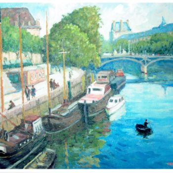 Painting titled "Quai De Conti 2" by Maurice Fhima, Original Artwork, Oil