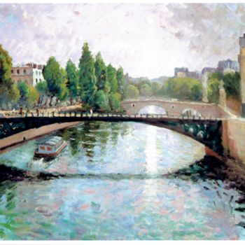 Ζωγραφική με τίτλο "Quai De La Seine 6" από Maurice Fhima, Αυθεντικά έργα τέχνης, Λάδι