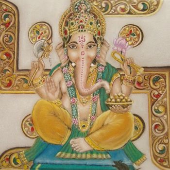 Drawing titled "Ganesh" by Mauricette Henot, Original Artwork