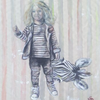 Картина под названием "By the stripe 2" - Mauricias, Подлинное произведение искусства, Масло