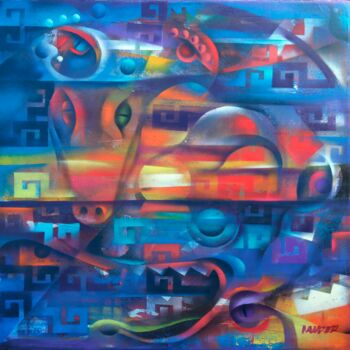 Peinture intitulée "Itzam Na Sunset" par Mauricio Jose Miranda, Œuvre d'art originale, Bombe aérosol