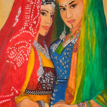 Painting titled "Sisters." by Mauricio Galarza Madrid, Original Artwork, Oil
