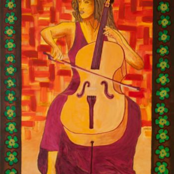 Malerei mit dem Titel "Chelo. The cuban la…" von Mauricio Galarza Madrid, Original-Kunstwerk, Öl