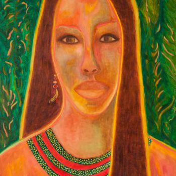 Painting titled "Amazonian." by Mauricio Galarza Madrid, Original Artwork, Oil