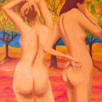 Pintura intitulada "Bathers." por Mauricio Galarza Madrid, Obras de arte originais, Óleo