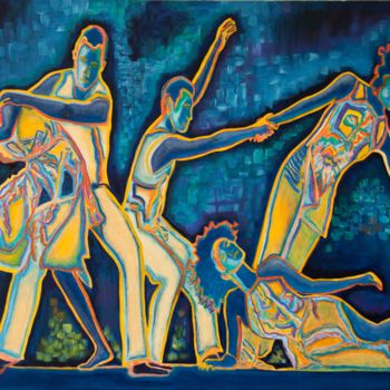 Painting titled "Contemporary dance…" by Mauricio Galarza Madrid, Original Artwork, Oil