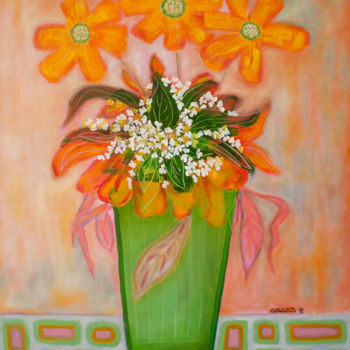 Pintura titulada "Floral 3" por Mauricio Galarza Madrid, Obra de arte original, Oleo