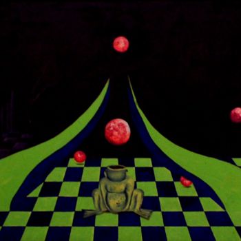 Pintura titulada "El juego de la casi…" por Mauricio Silerio, Obra de arte original, Oleo