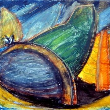 Painting titled "Barche" by Maurizio Aprea, Original Artwork, Pastel