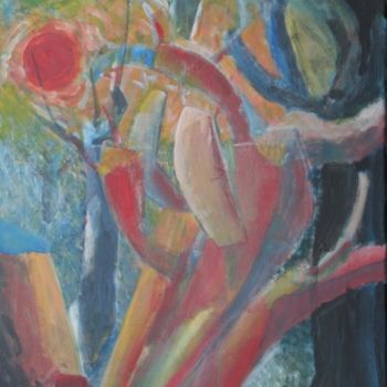 Pittura intitolato "Alberi e Sole" da Maurizio Aprea, Opera d'arte originale